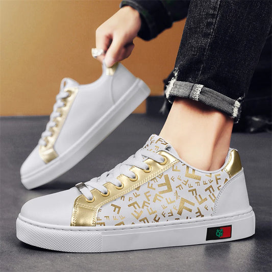 Men's Faux Leather Lace-Up Sneakers