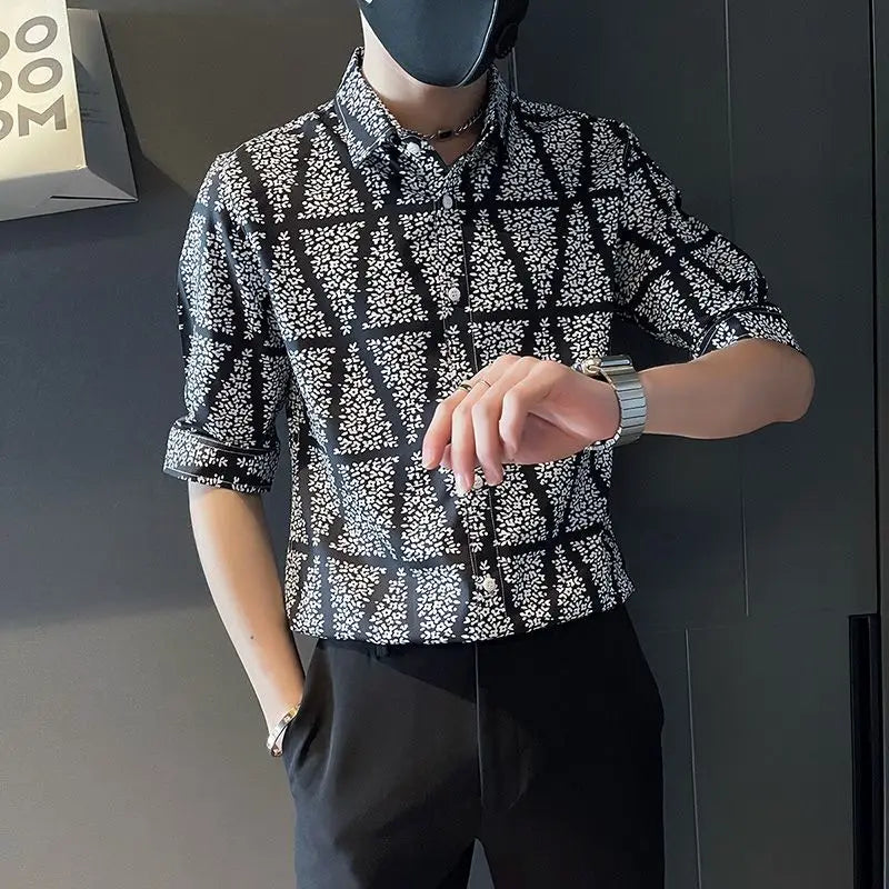 Men's Short Sleeve Button-Up Shirt – Stylish Men's Casual Button-Down Tee