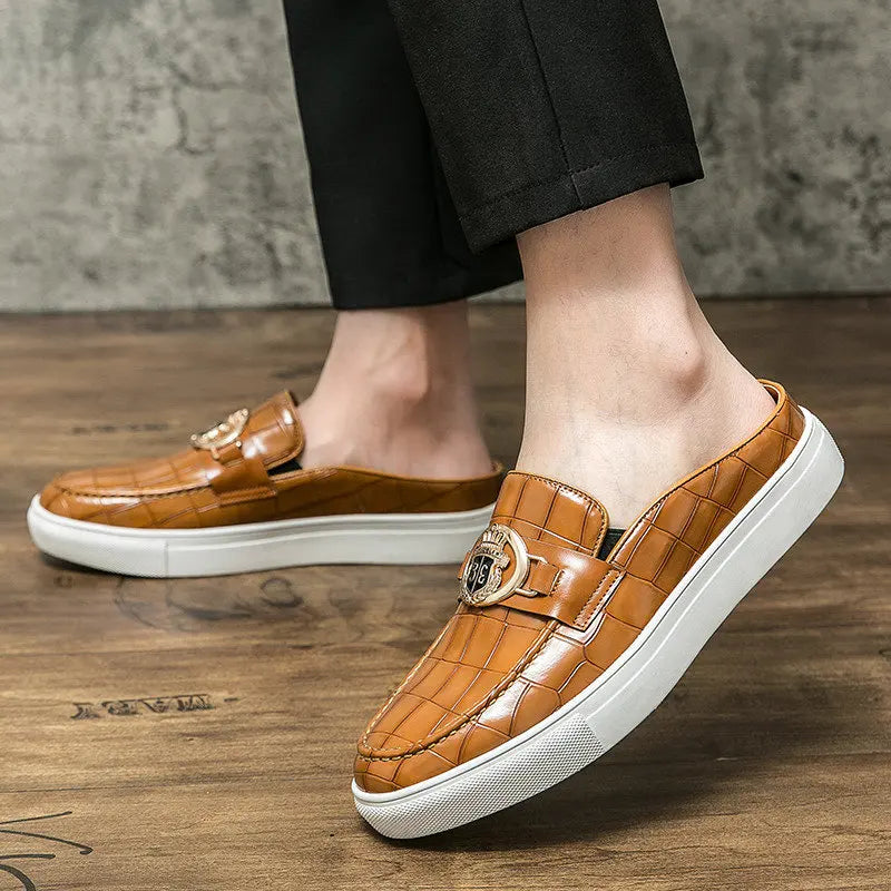 Men's Leather Breathable Loafers - Half Slip-On Dress Shoes