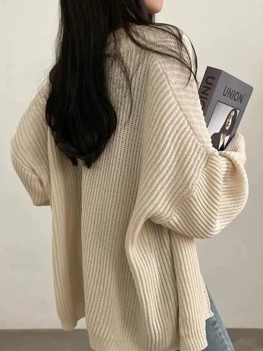 Korean-Inspired Oversized Cardigan Sweater for Women