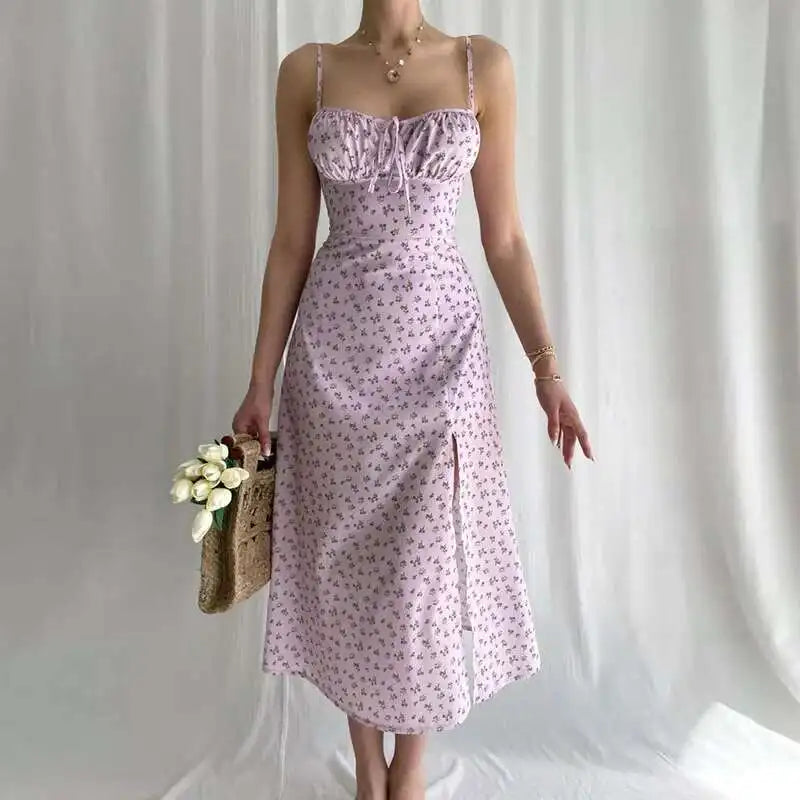 Elegant Floral Print Long Dress for Women - Various Colors