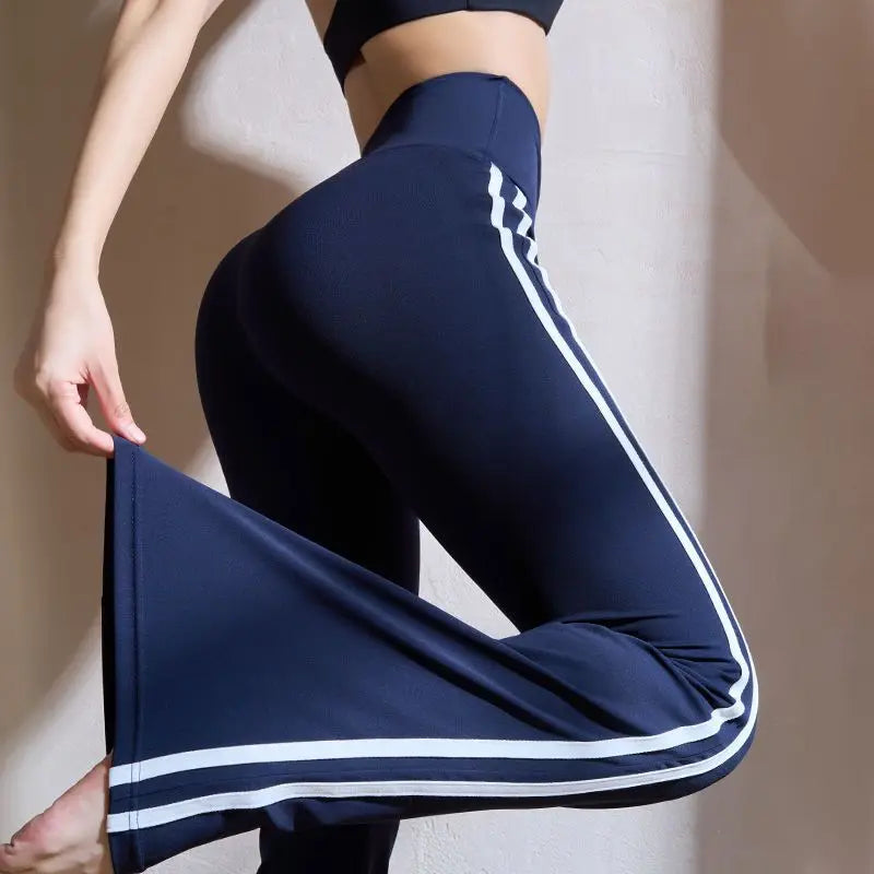 Women's Striped Micro-Flare Wide-Leg Pants - Stylish & Comfortable Leggings for Women