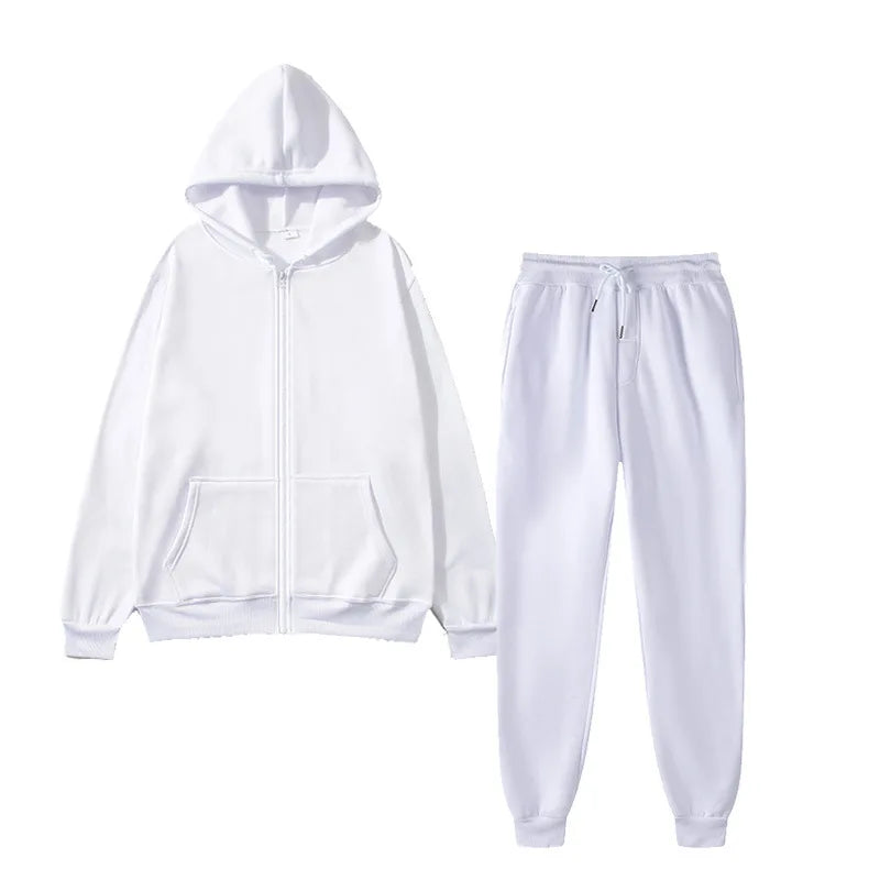 Unisex Two-Piece Hooded Sweater and Sweatpants Set - Casual Lounge Wear, Athletic Activewear, Comfortable Fit