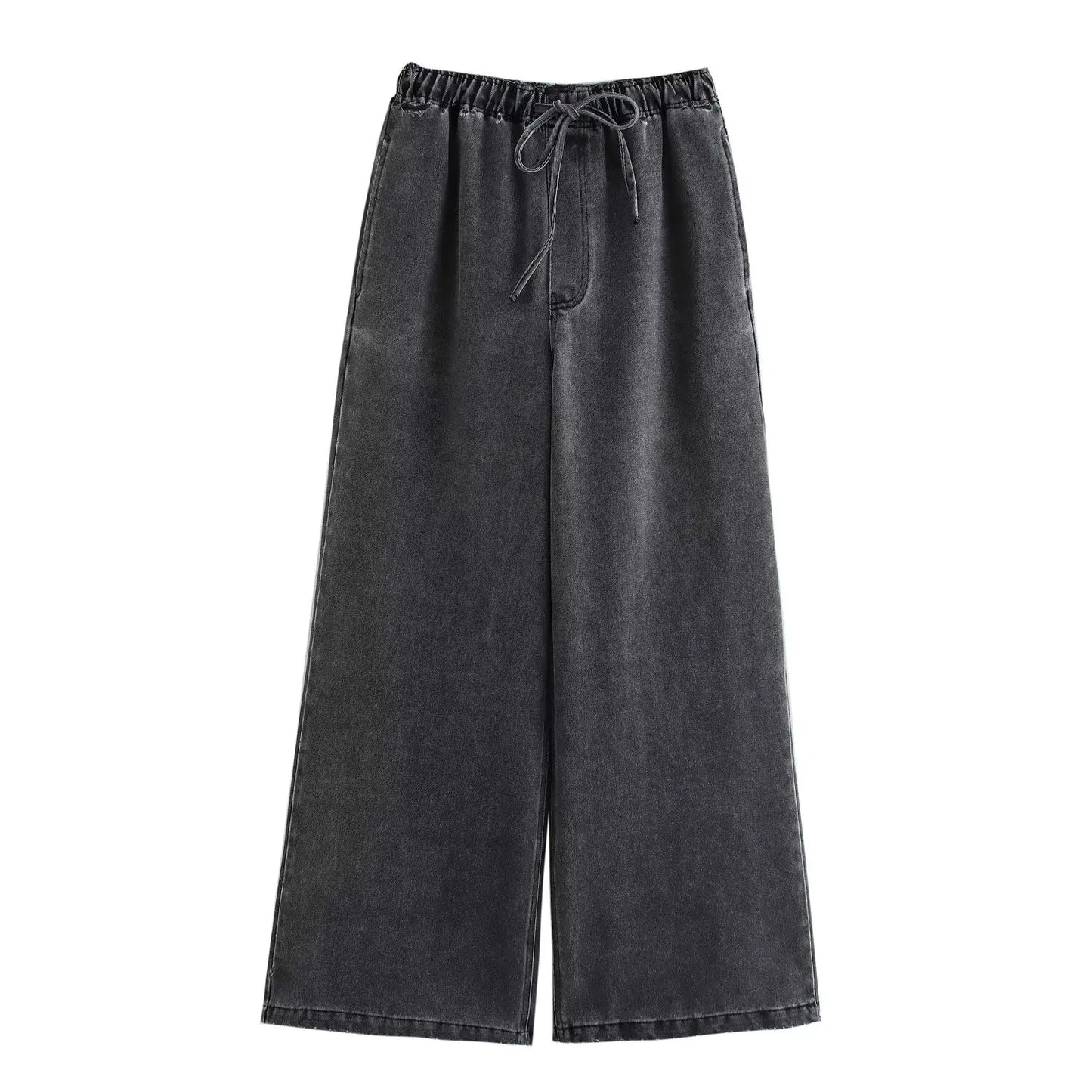 Women’s Two-Piece Sweater Set with Turn-Down Collar & High-Waist Drawstring Pants