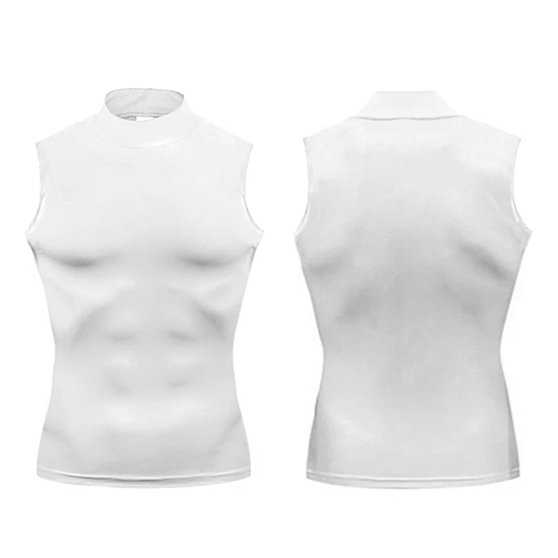 Men's Compression Shirt Vest - Turtleneck