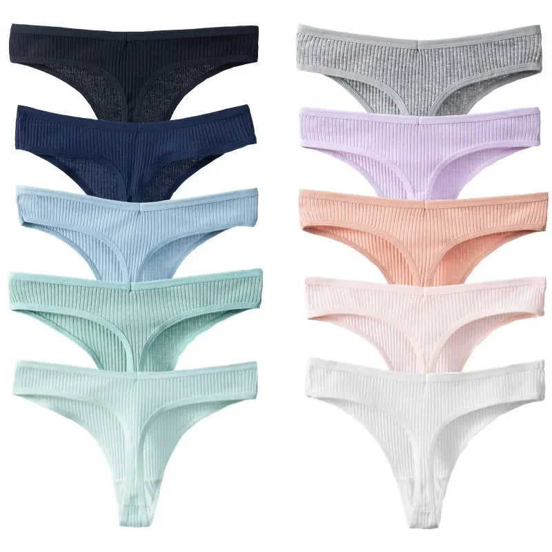 10Pack Women's Cotton Thongs - Comfortable Fit Thong's