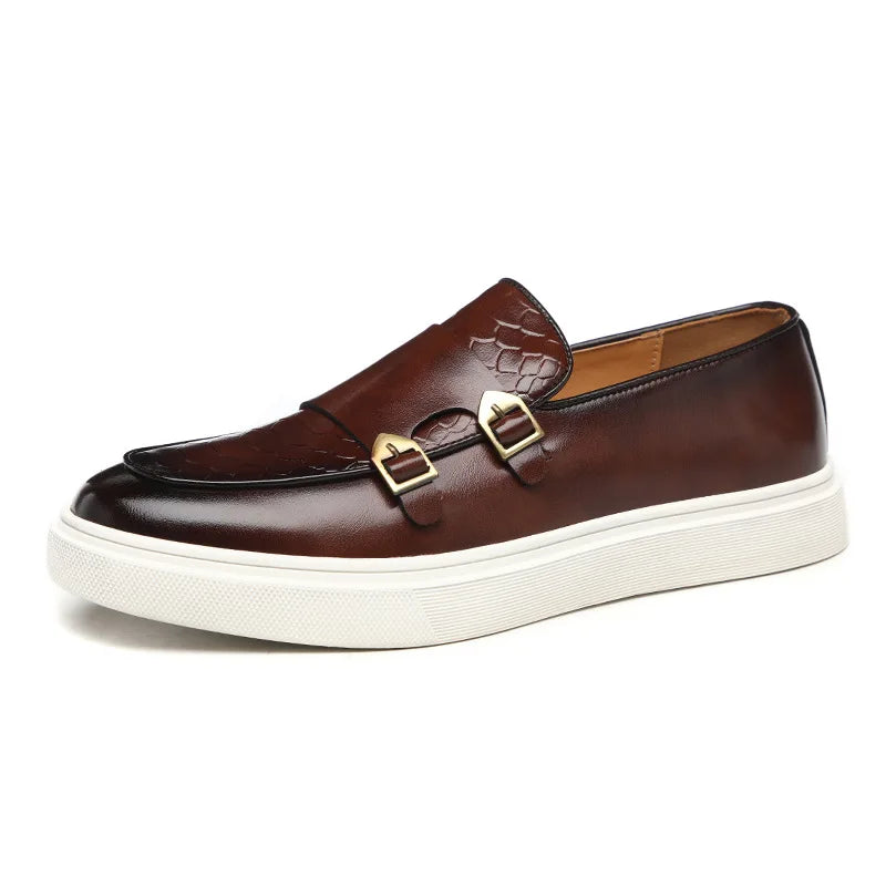 Men's Casual Faux Leather Loafers - Slip-On Dress Shoes for Men