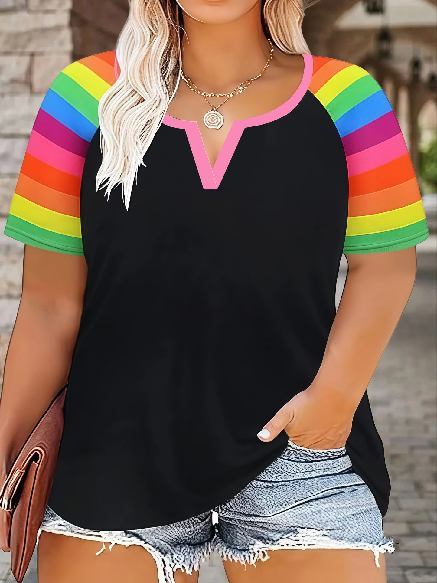 Women’s Loose Fit Casual T-Shirt with Leopard Floral Print