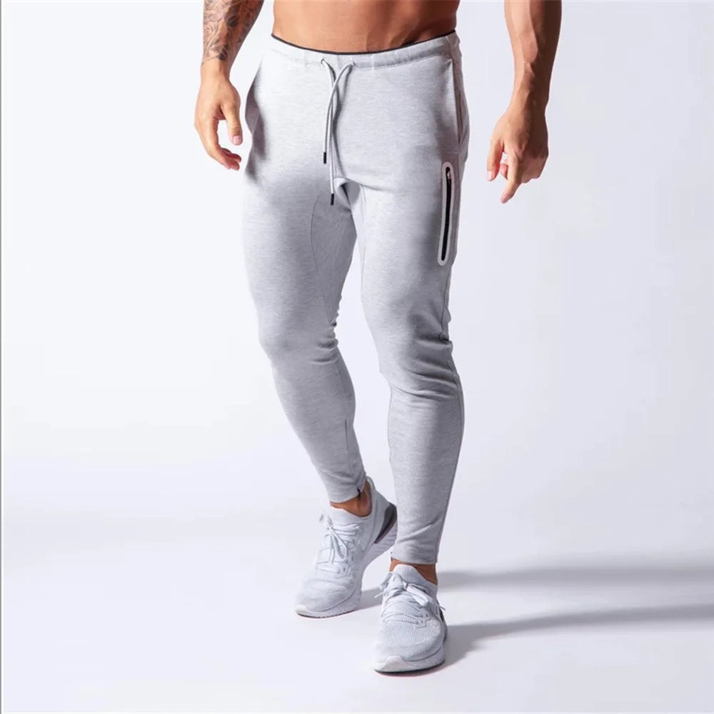 Men's Slim Fit Cotton Sweatpants with Elastic Drawstring Waist