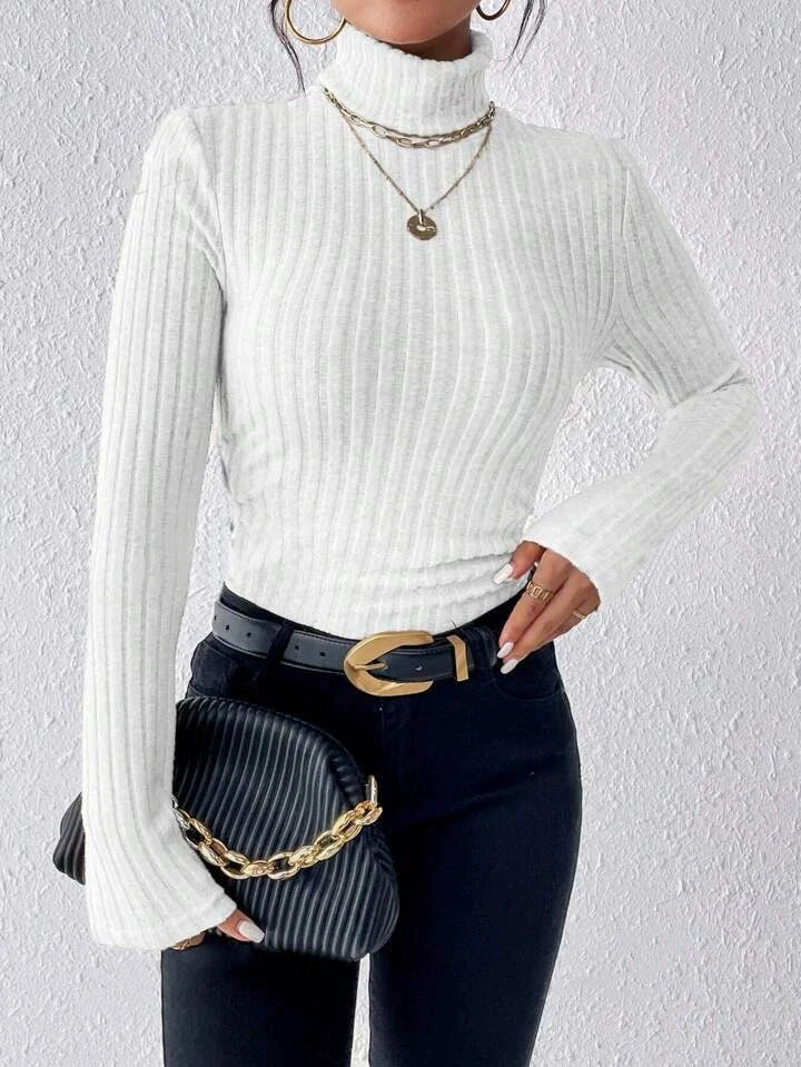 Women's Long Sleeve Slim Fit Turtleneck Sweater