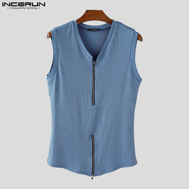 Incerun Men's Sleeveless Zipper Vest