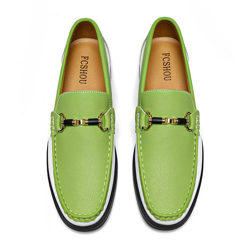 Men's Genuine Leather Loafers – Casual Slip-On Dress Shoes for Men