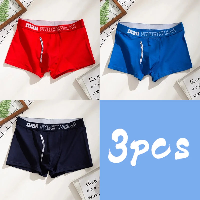 3-Pack Men's 100% Cotton Comfortable Fitted Boxers - Soft Close-Fitting Underwear
