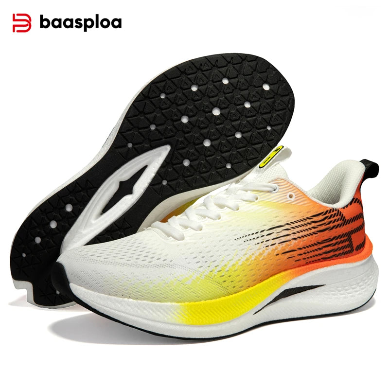 Baasploa Men's Running Shoes - Lightweight Mesh Sneakers with Carbon Plate for Enhanced Performance
