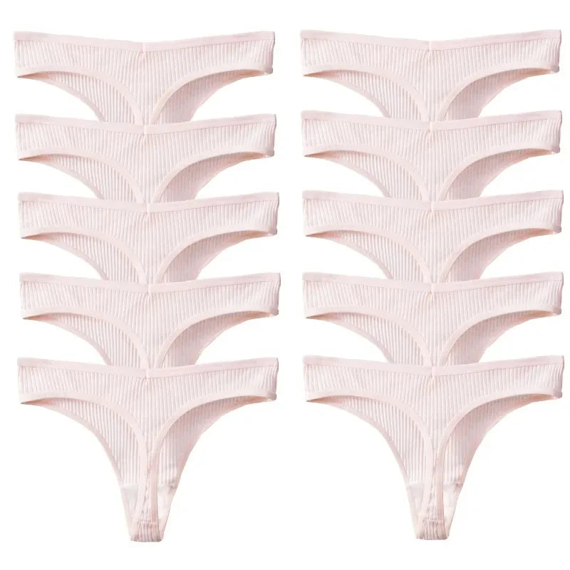 10Pack Women's Cotton Thongs - Comfortable Fit Thong's