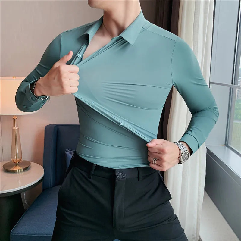 Men's Breathable Stretch Long Sleeve Shirt