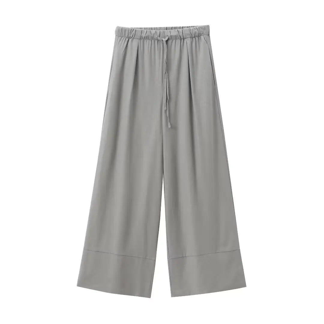 TRAFZA Women's Halter Neck Crossover 2-Piece Camisole and Pants Set