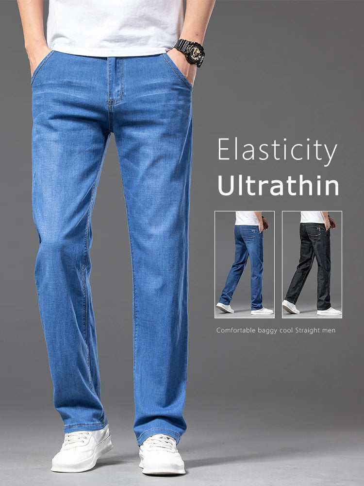 Men's Slim Fit Straight Leg Jeans - Classic Casual Denim Pants for Men