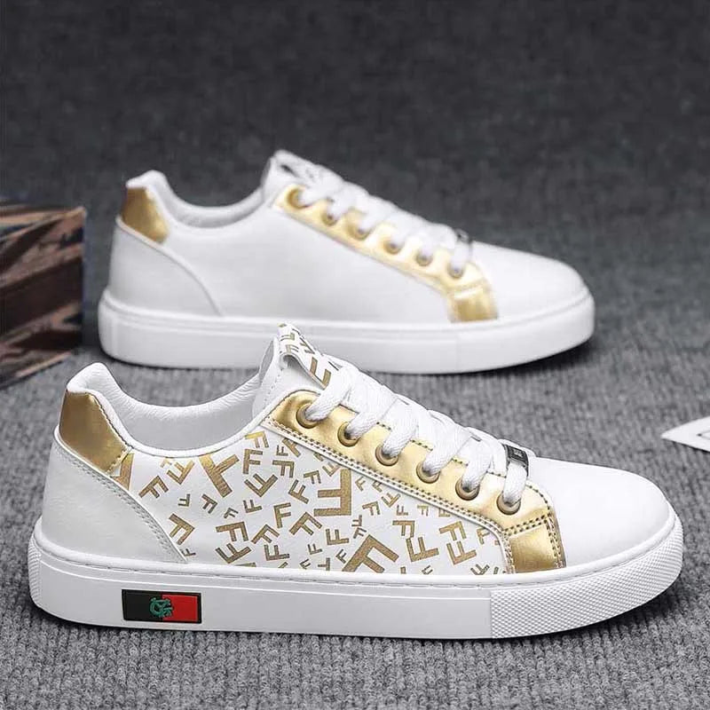 Men's Faux Leather Lace-Up Sneakers