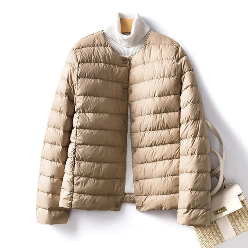 Women's Duck Down Puffer Jacket - Warm Liner Winter Coat for Women