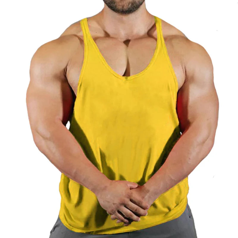 Men's Y-Back Cotton Tank Top – Breathable Activewear Vest