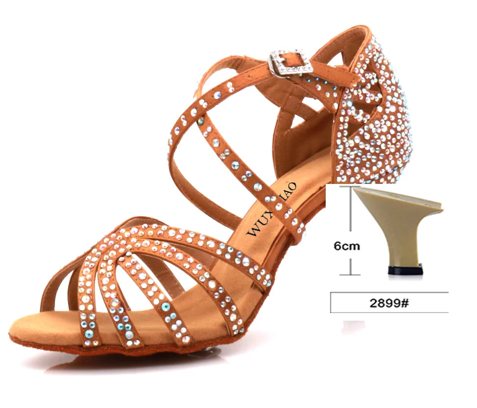 WUXIJIAO Women's Rhinestone Decorated High Heels - Elegant Party & Evening Shoes for Women