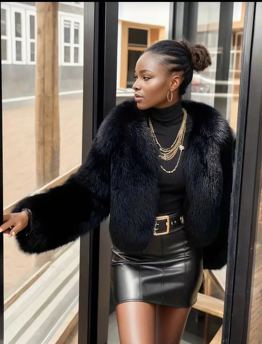 Elegant Women's Classic Faux Fur Jacket
