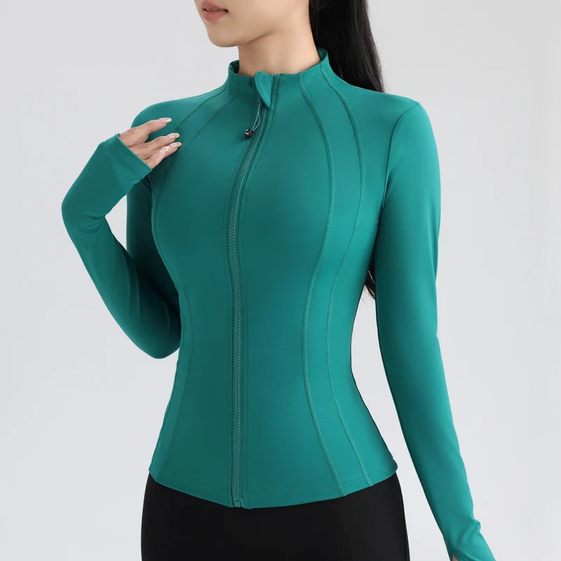 Women's Slim Fit Long Sleeve Zipper Sweater Jacket