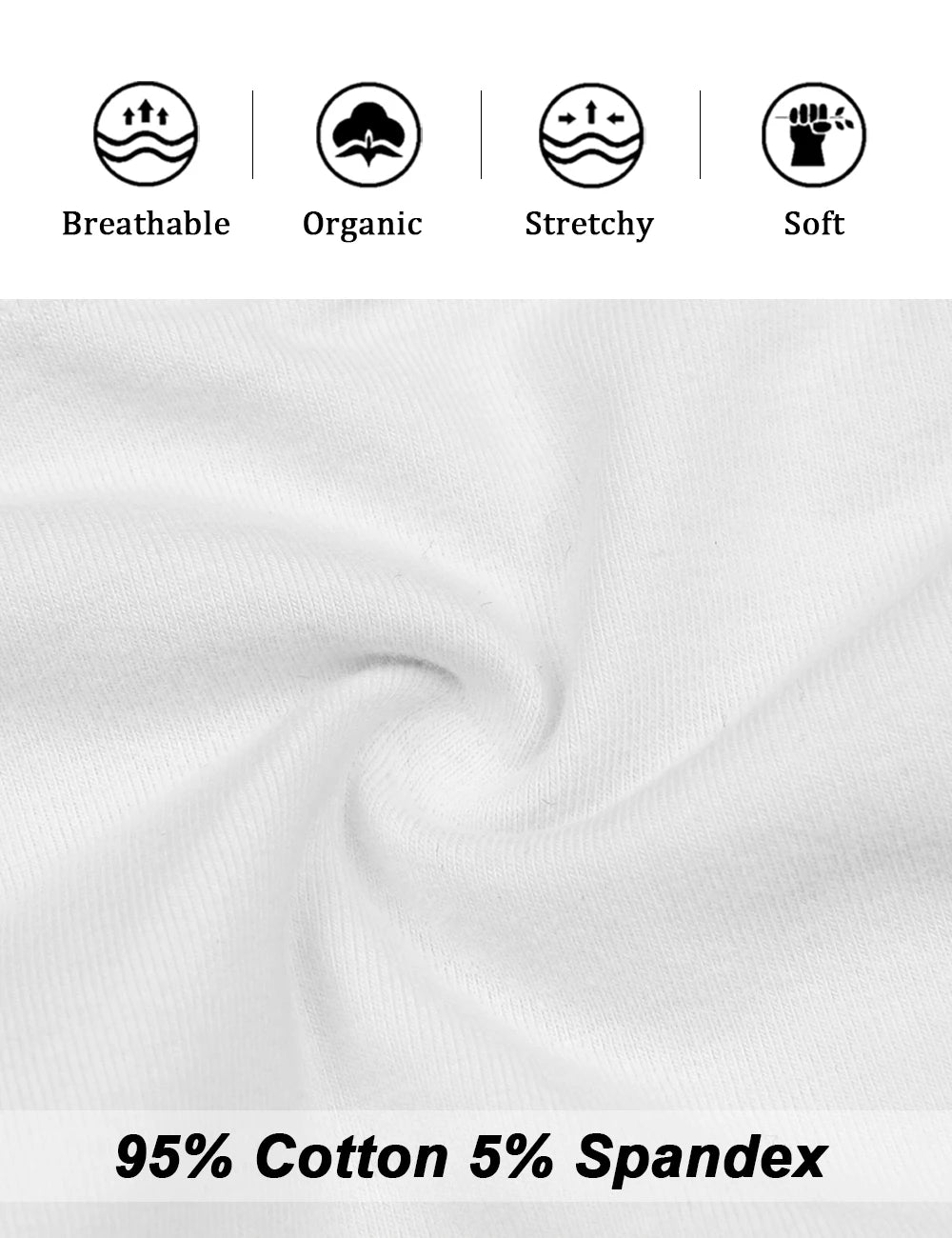 5-Piece Women's Breathable Cotton High-Cut Belly Control Panties