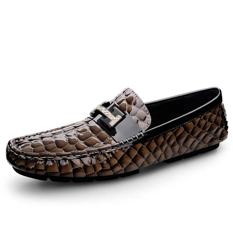 Men's Genuine Leather Slip-On Loafers – Stylish & Comfortable Dress Shoes for Men