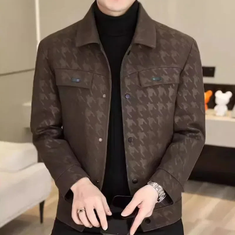 Men's Casual Square Collar Plaid Jacket - Stylish and Comfortable Outerwear