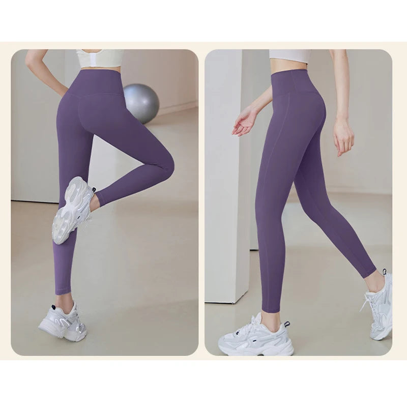 Women's High-Waisted Ribbed Yoga Pants - Various Colors