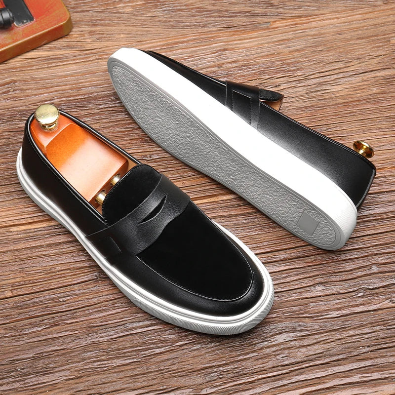 Men's Casual Slip-On Faux Leather Shoes – Comfortable & Stylish Men's Loafers