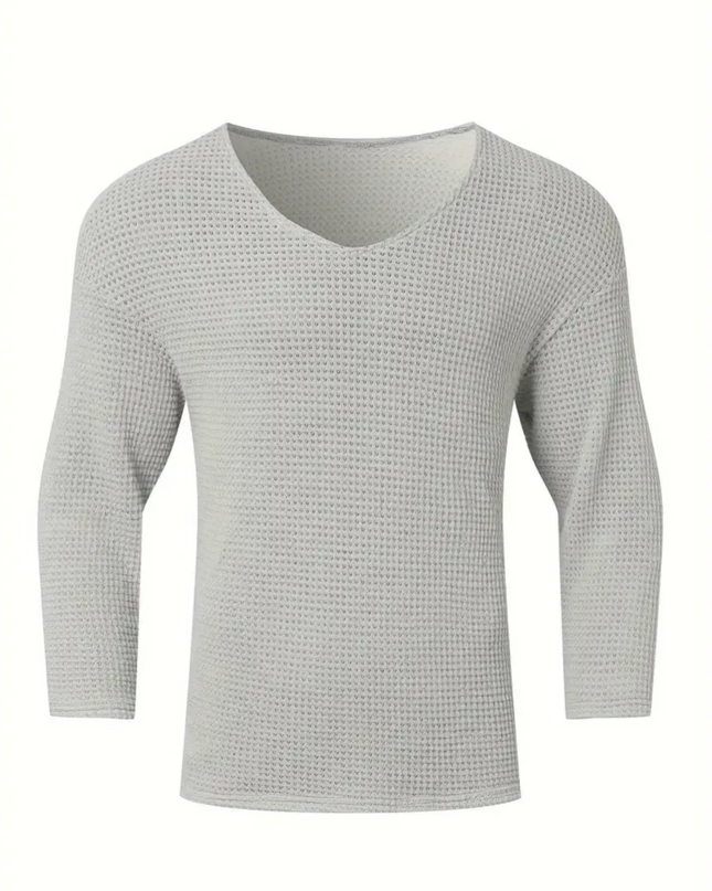 Men's Relaxed Fit V-Neck Long-Sleeve Knit Sweater