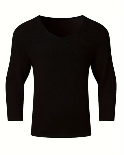 Men's Relaxed Fit V-Neck Long-Sleeve Knit Sweater