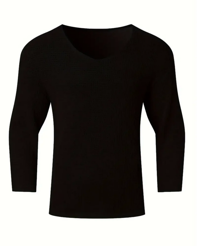 Men's Relaxed Fit V-Neck Long-Sleeve Knit Sweater