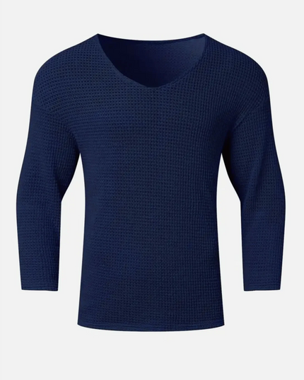 Men's Relaxed Fit V-Neck Long-Sleeve Knit Sweater