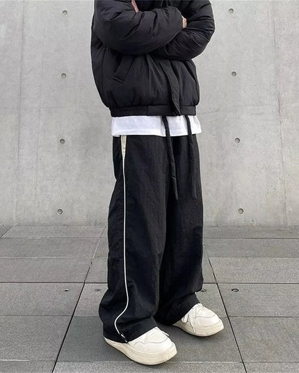Women's Retro Loose-Fit Drawstring Casual Joggers - Wide Leg Fit