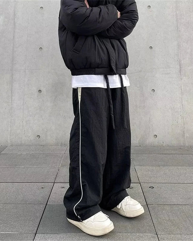 Women's Retro Loose-Fit Drawstring Casual Joggers - Wide Leg Fit
