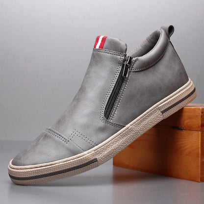 Men's High Top Sneakers with Zipper Closure - Stylish Men's Casual Athletic Shoes