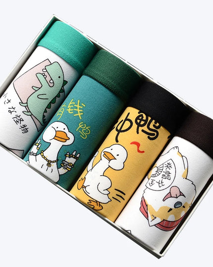 4-Pack Men's Animated Print Comfortable Briefs