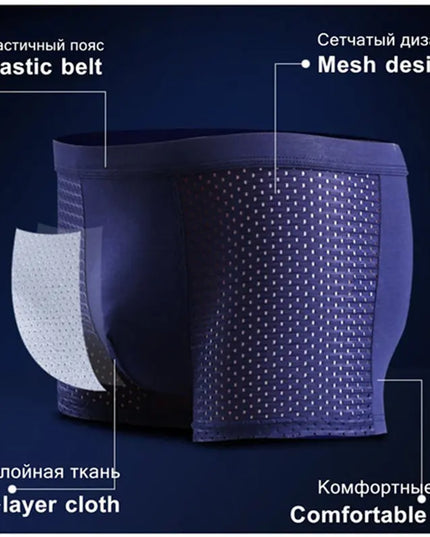8-Piece Men's Mesh Transparent Boxer Briefs Set - Breathable & Stylish Underwear for Men