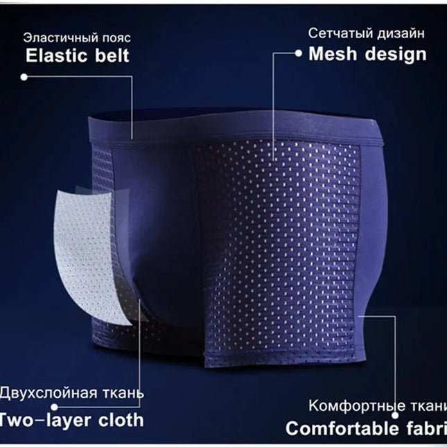 8-Piece Men's Mesh Transparent Boxer Briefs Set - Breathable & Stylish Underwear for Men
