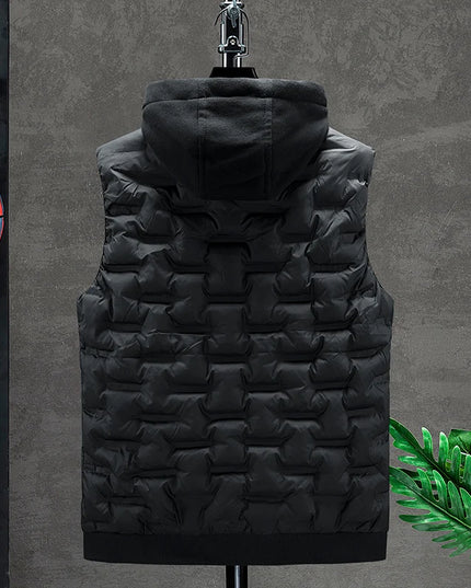 Men's Padded Hooded Vest Jacket: