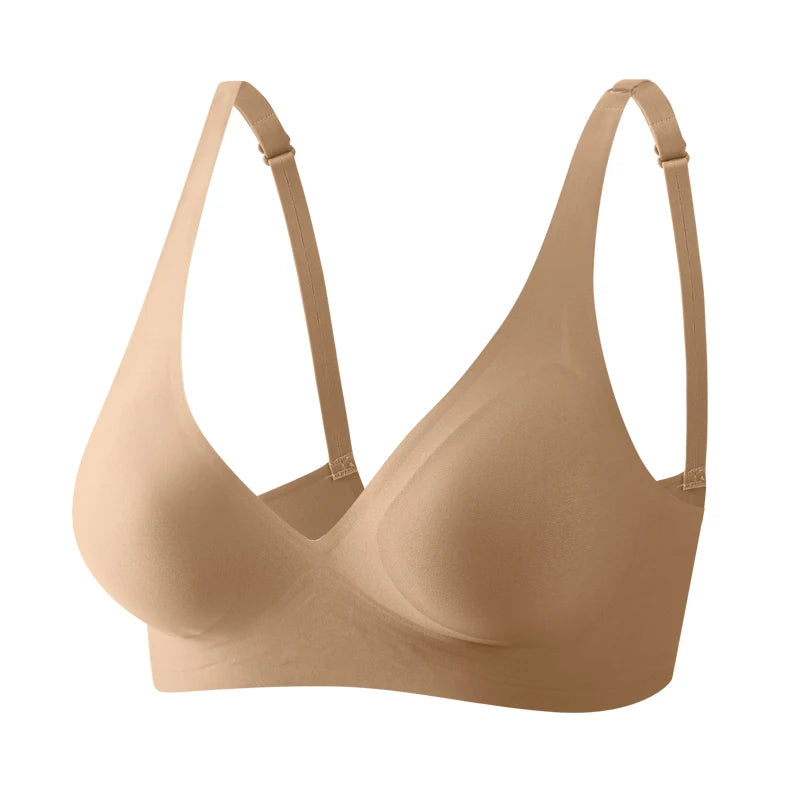 Finetoo Women's Deep V Push-Up Wireless Padded Bra