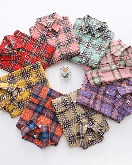 Casual Women's Plaid Shirt - Loose Fit Checkered Top