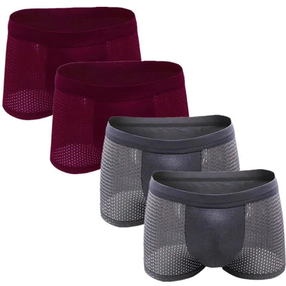 Men’s 4-Pack Mesh Transparent Boxer Shorts – Thin, Breathable, and Comfortable Underwear Set