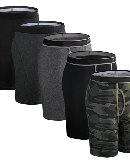 5 Pack Men's Cotton Boxer Shorts – Comfortable Breathable Men's Underwear Set