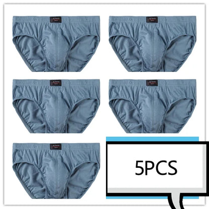 5-Pack 100% Cotton Men's Comfortable Briefs - Various Colors