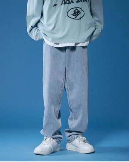 Men's Baggy Jeans - Trendy Korean Streetwear Denim Jeans